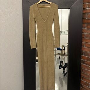 House of CB Tan Long Sleeve Dress
